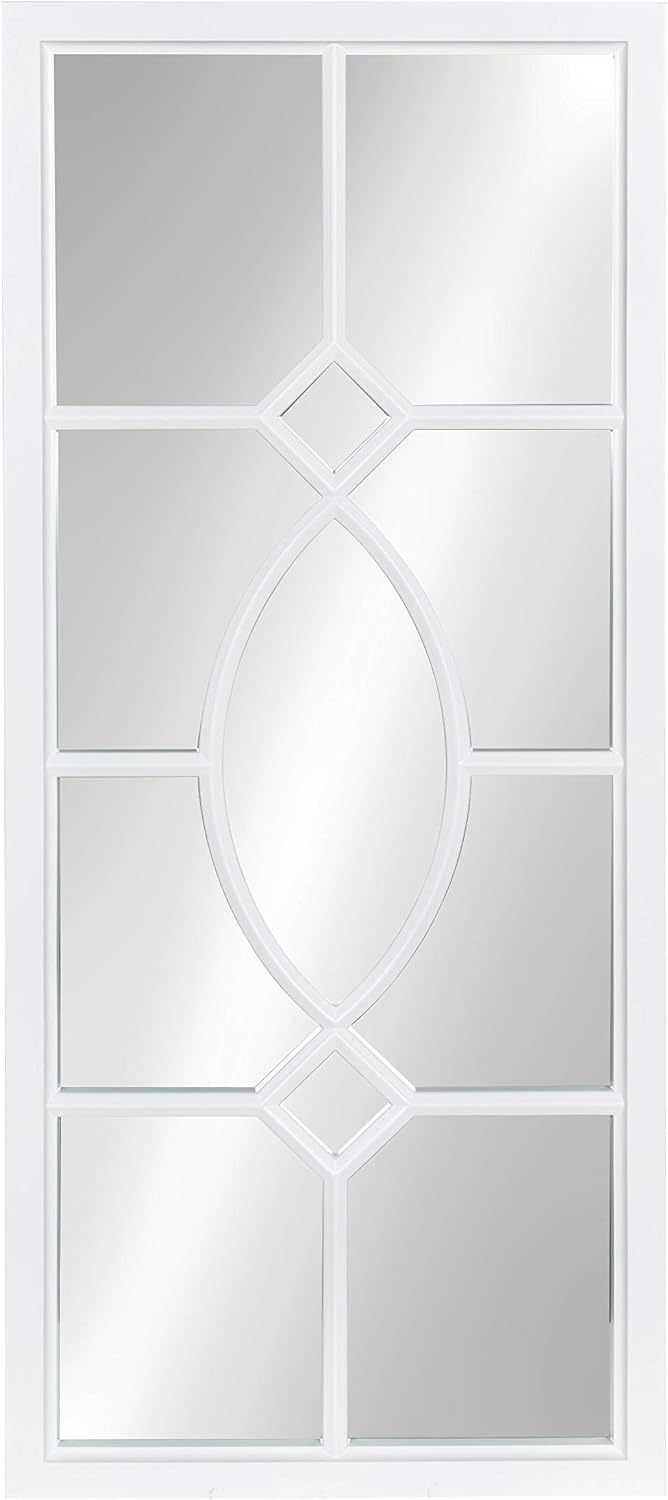 Kate and Laurel Cassat Casual Modern Window Wall Accent Mirror, White