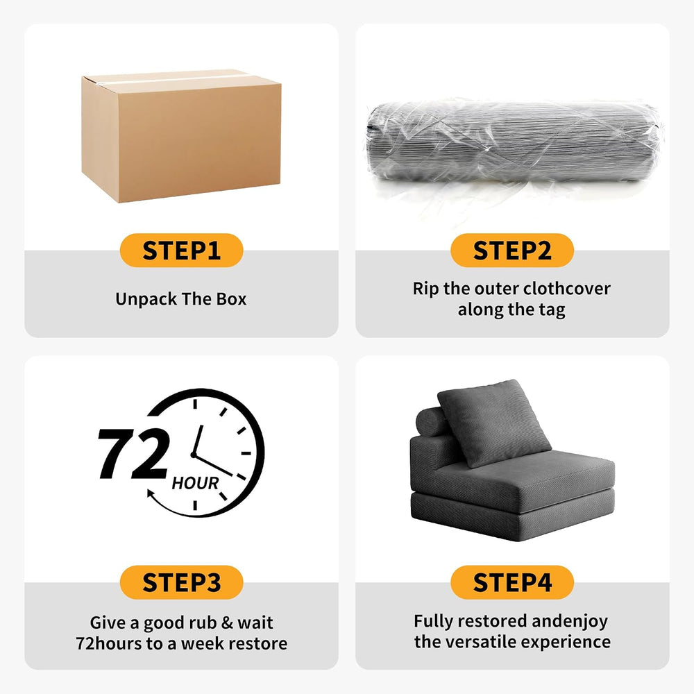 Folding Sofa Bed, 3-in-1 Convertible Sleeper Chair Bed with Pillows, Foldable...