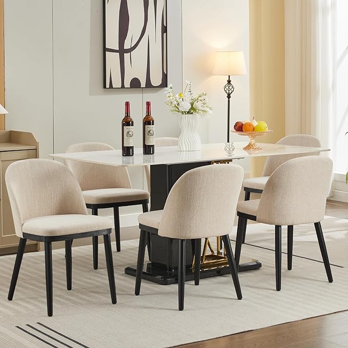 Garvee Wooden Dining Chairs Set of 4, Upholstered Kitchen Dining Room Chair, ...