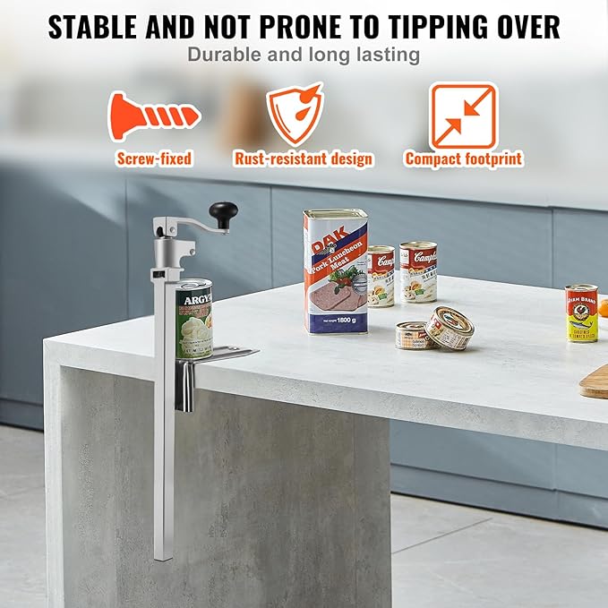 VEVOR Commercial Can Opener, Heavy-Duty Manual Tabletop Cans Opener