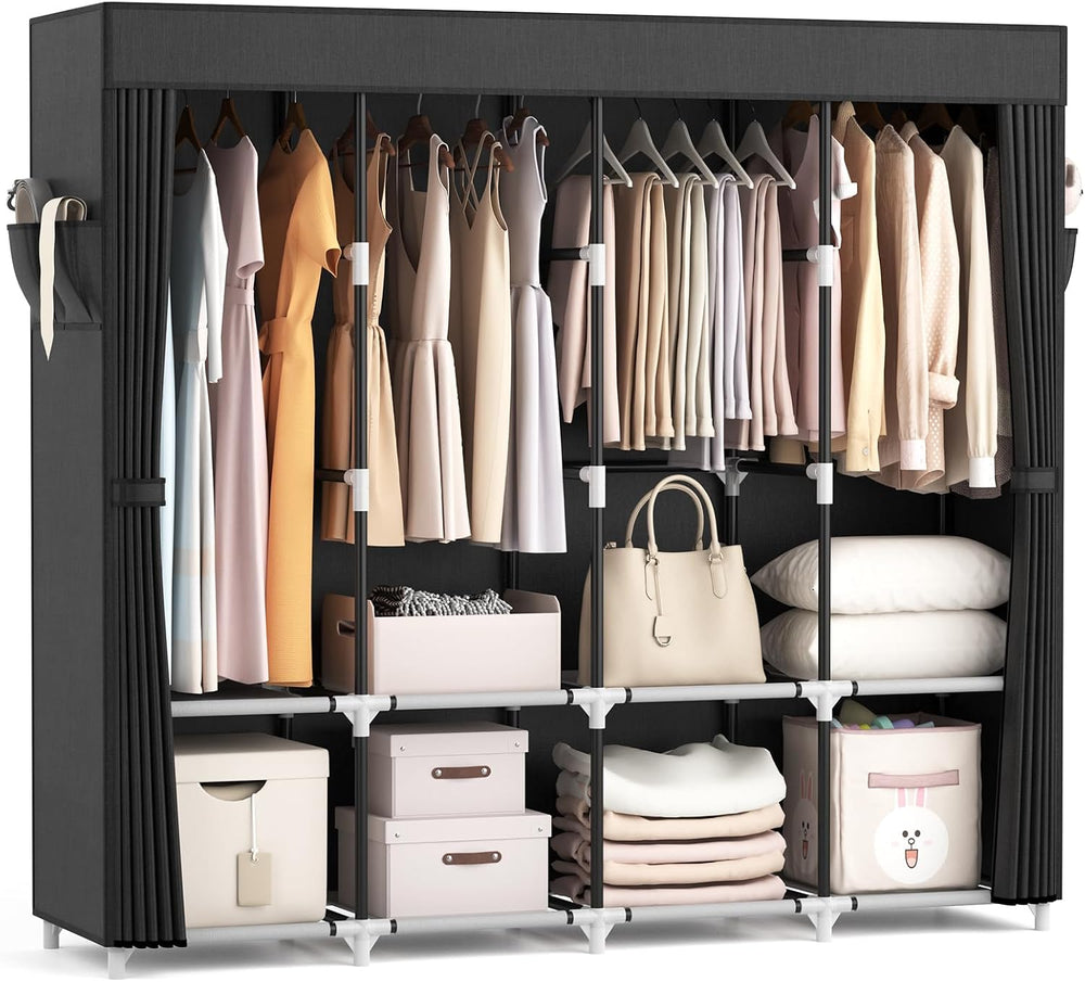 VTRIN Portable Closet for Hanging Clothes 67 Inch Wide Large Capacity Portabl...