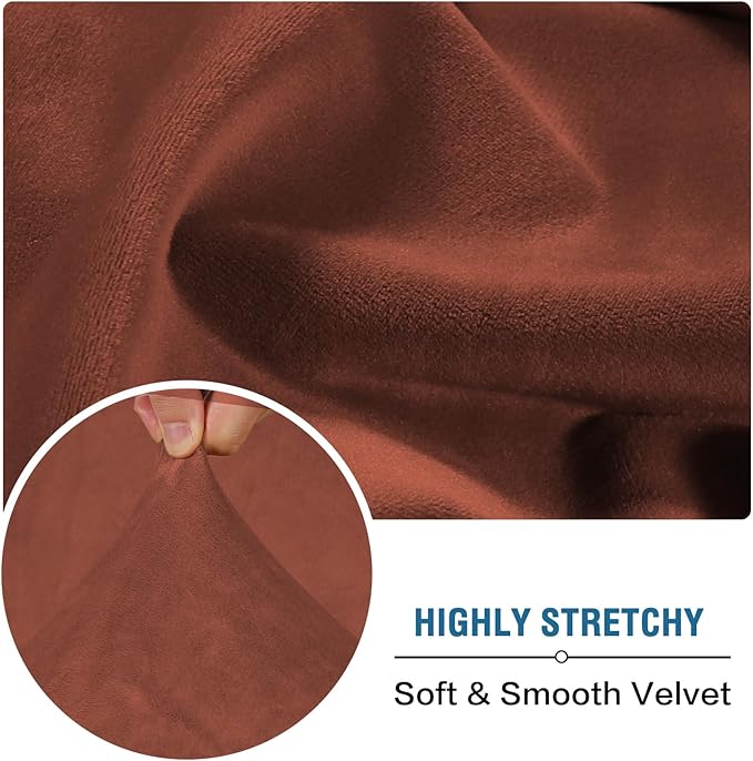 H.VERSAILTEX Velvet Stretch Couch Cushion Cover Plush Cushion Slipcover - Image 5