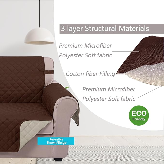 U-NICE HOME Large Sofa Cover Reversible Couch Cover - Image 4