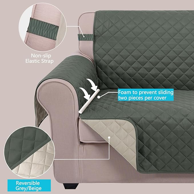 U-NICE HOME Recliner Chair Covers Reversible Chair Cover Pet Covers - Image 3