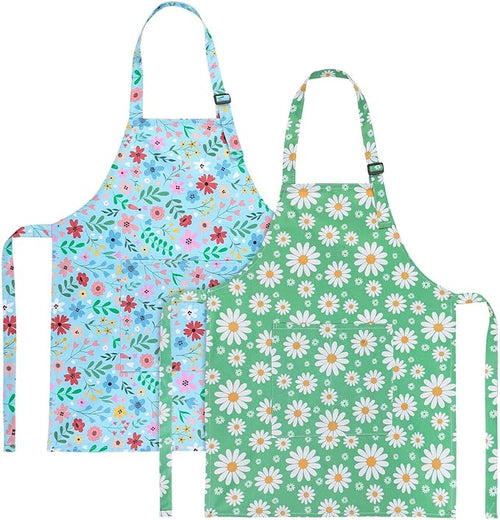 2 Pack Kids Apron, Cute Cooking Aprons, Waterproof Art Apron by XLSXEXCL