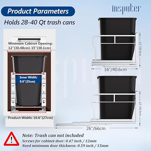 Insputer Pull Out Trash Can Under Cabinet