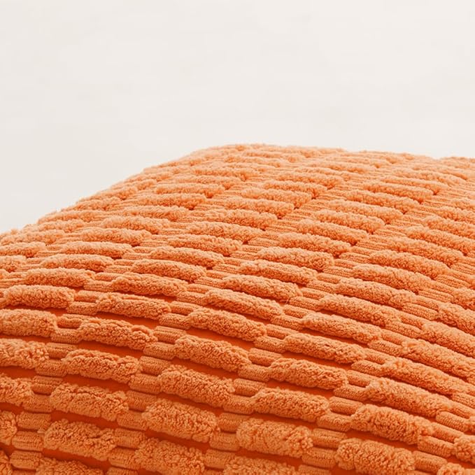 Fancy Homi 4 Packs Orange Fall Decorative Throw Pillow Covers 16x16 Inch - Image 5