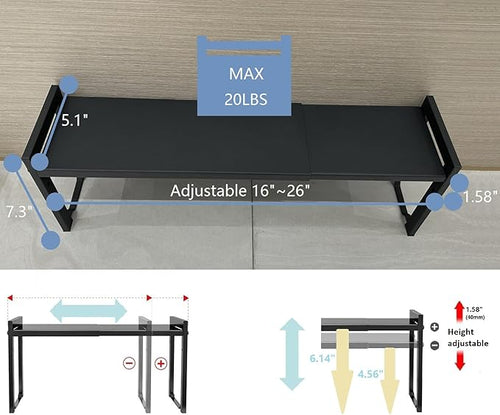 2 Pack Expandable Cabinet Shelf Organizer 16-26" L Stackable Kitchen Counter - Image 2