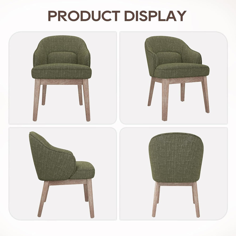 MALOL Dining Chairs Set of 6 with Lumbar Support,Fabric Upholstered Kitchen C...