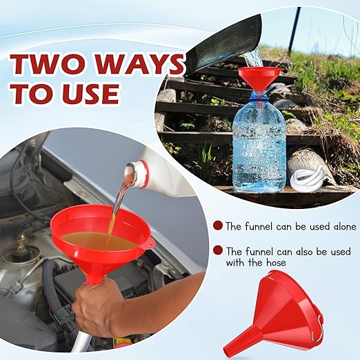 Long Funnel for Transmission Fluid 3.28 Foot Clear Tubing Plastic Wide Mouth - Image 5