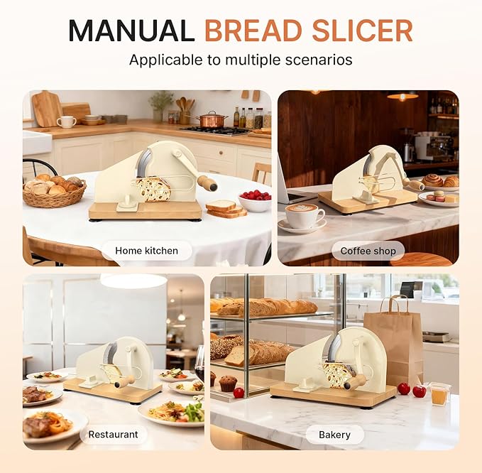 Manual Bread Slicer for Homemade Sourdough-Adjustable Thickness Bread Slicer