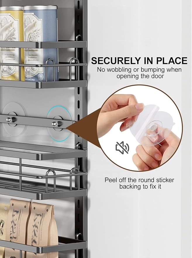 Delamu 9-Tier Over the Door Pantry Organizer, Adjustable Pantry Door Organizers - Image 7
