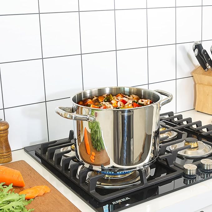 Rorence Stainless Steel Stock Pot, Tri-Ply Base Large Pot Induction Cooking Pot - Image 7