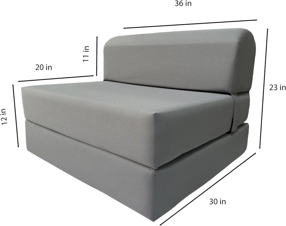 D&D Futon Furniture Sleeper Chair Folding Foam Bed, Portable Studio Guest...