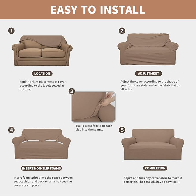 Easy-Going 100% Waterproof Couch Cover, Dual Waterproof Sofa Cover, Stretch - Image 5