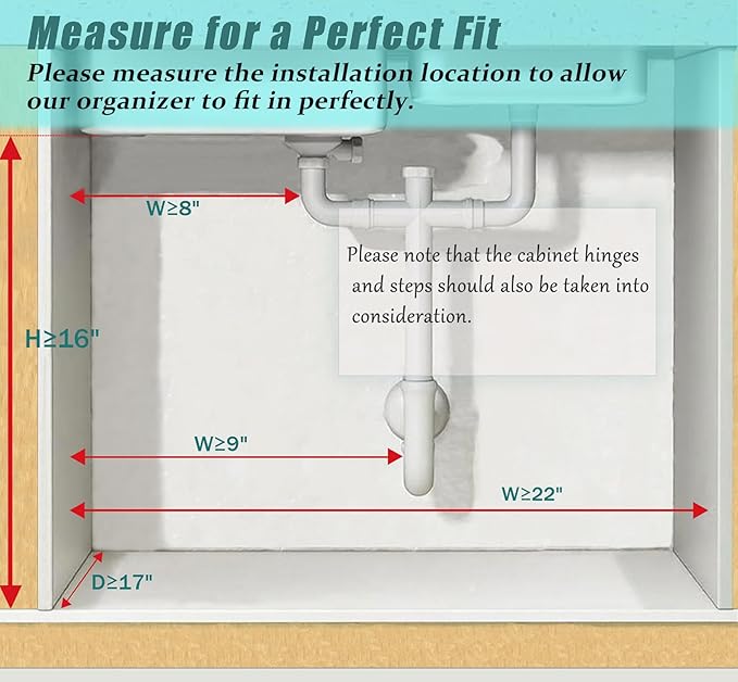 Under Sink Organizer, Height Adjustable Organization and Storage Series - Image 7