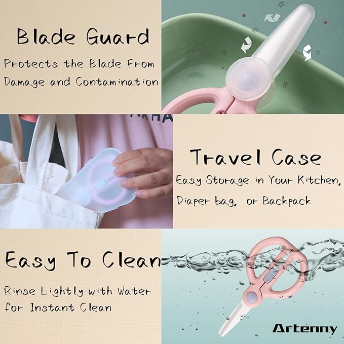 Baby Food Scissors with Travel Case, Ceramic Food Scissors Kids, Toddler - Image 4