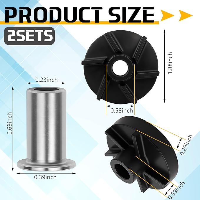 Honoson 2 Set 3587 Standard Magnetic Impeller & 3220 Bearing Sleeve Combo Pack - Image 2