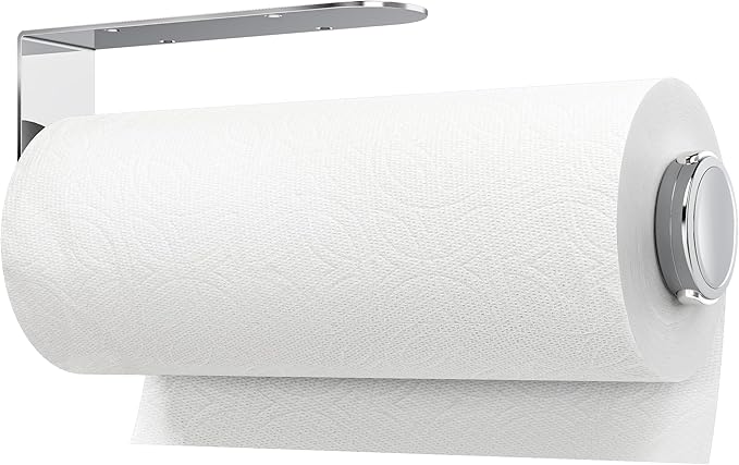 theaoo Paper Towel Holder Under Cabinet, One-Handed Tear Wall Mount Paper Towel - Image 8