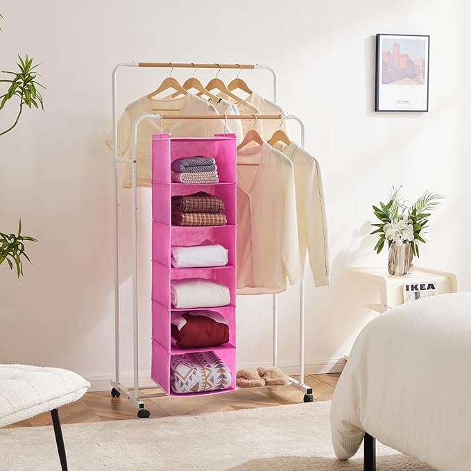 MAX Houser 6-Shelf Hanging Closet Organizer, Hanging Storage Shelves - Image 4
