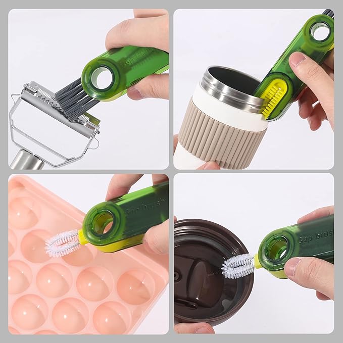 3 in 1 Cup Lid Gap Cleaning Brush Set, Mutipurpose Tiny Silicone Cup Holder - Image 3