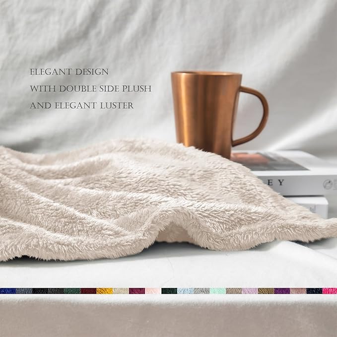 Exclusivo Mezcla Plush Fuzzy Fleece Bed Blanket Twin Size, Super Soft, Fluffy - Image 6