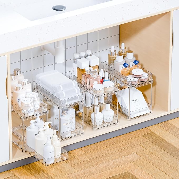 Yieach 2 Tier Pull Out Cabinet Organizer and Medicine Cabinet Storage - Image 9