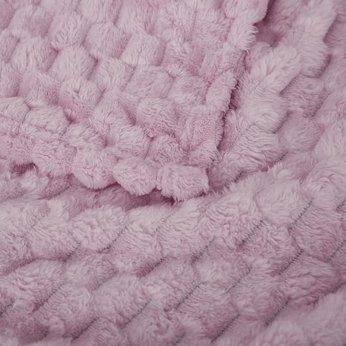 Puncuntex Light Purple Throw Blanket 50"×60" inches Fuzzy 3D Jacquard - Image 7