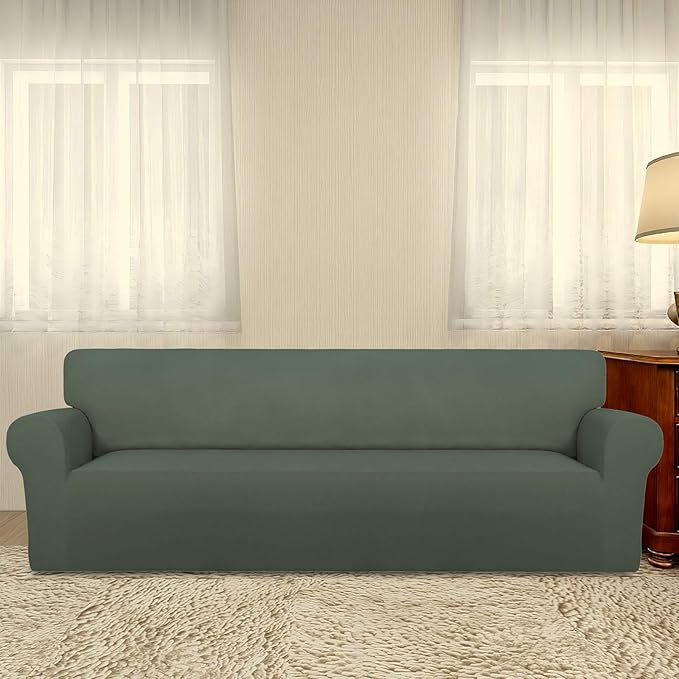 PureFit Super Stretch 4 Seater Sofa Slipcover – Spandex Non Slip Soft Couch - Image 2