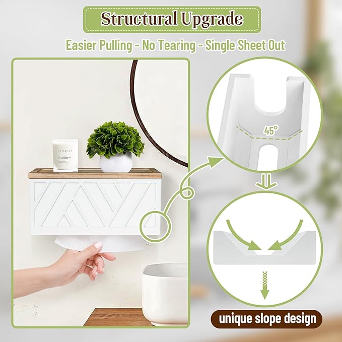 Set of 2 Paper Towel Dispenser Wall Mount, Paper Towel Holder Wall Mounted - Image 4