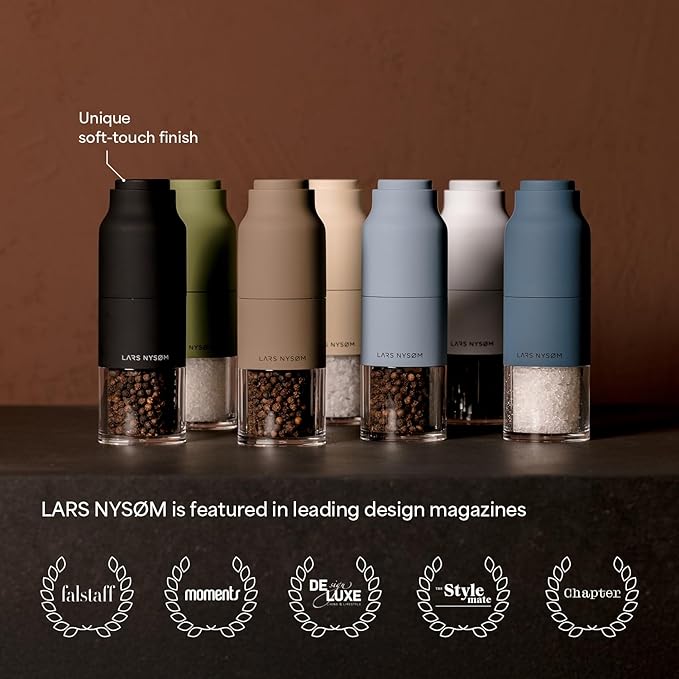 LARS NYSØM Salt and Pepper Grinder Set, Stainless Steel Manual Salt and Pepper - Image 5