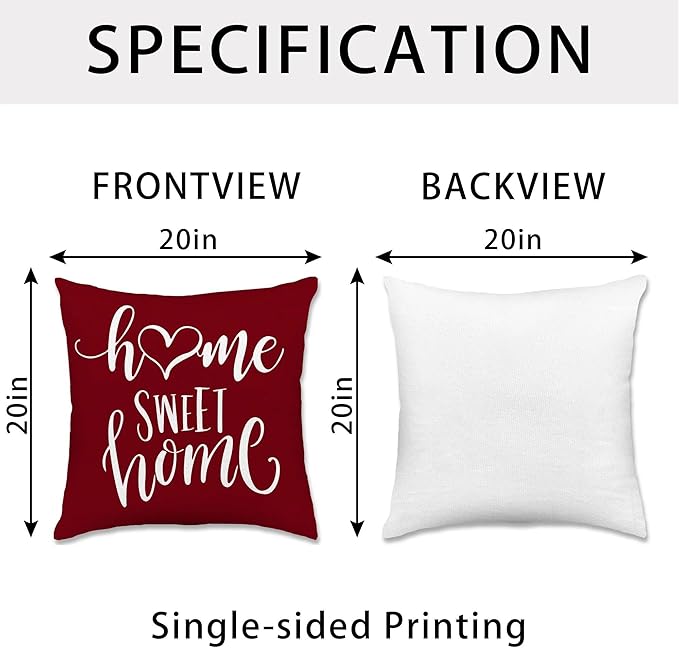 Hexagram Geometric Burgundy Pillow Covers 20x20 Set of 4, Decorative Outdoor - Image 4