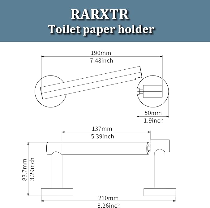 RARXTR Matte Black 2 Pack Toilet Paper Holder SUS304 Stainless Steel Double - Image 6
