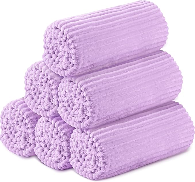 Buryeah 6 Pcs Flannel Throw Blanket Bulk 50 x 60 in Sleepover Blanket Outdoor by Buryeah