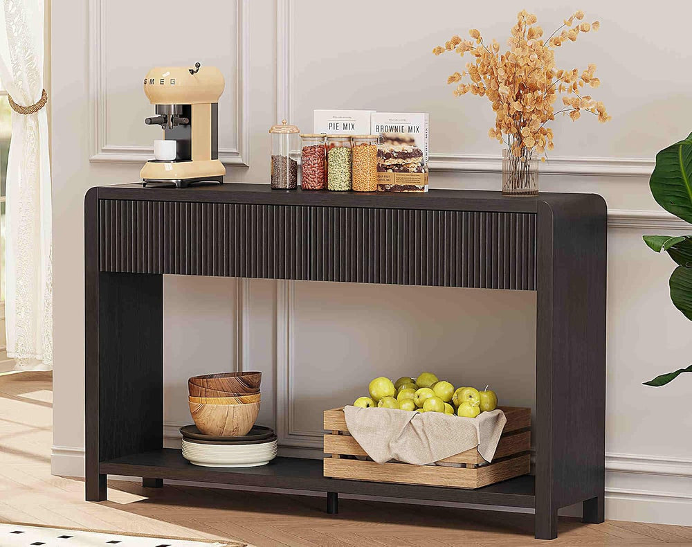 FATORRI Console Table for Entryway, 47.2 Inch Modern Sofa Table with 2 Drawer...