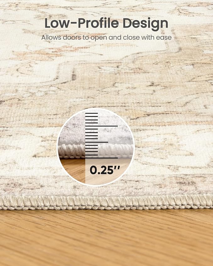 AMADA HOMEFURNISHING 8x10 Washable Area Rug, Low-Profile Large Area Rug - Image 6