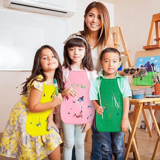 KUUQA 16/24/30/36/40Pcs Kids Apron Painting Aprons - Image 5