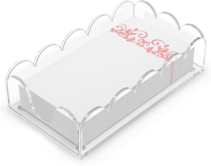 LUGUNU Clear Acrylic Napkin Holder – Scalloped Tray by LUGUNU