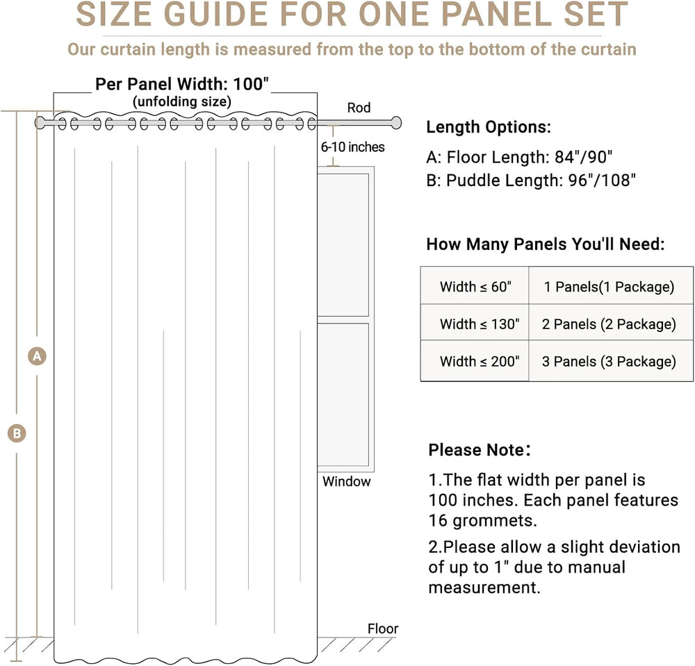 100% Blackout Sliding Door Curtains 84 Inch Long, Extra Wide Linen Curtains