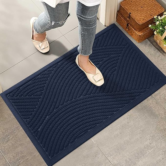 HIYARD Sturdy Front Door Mat, Absorbent Muddy Dirt Resist Welcome Door Mats by HIYARD