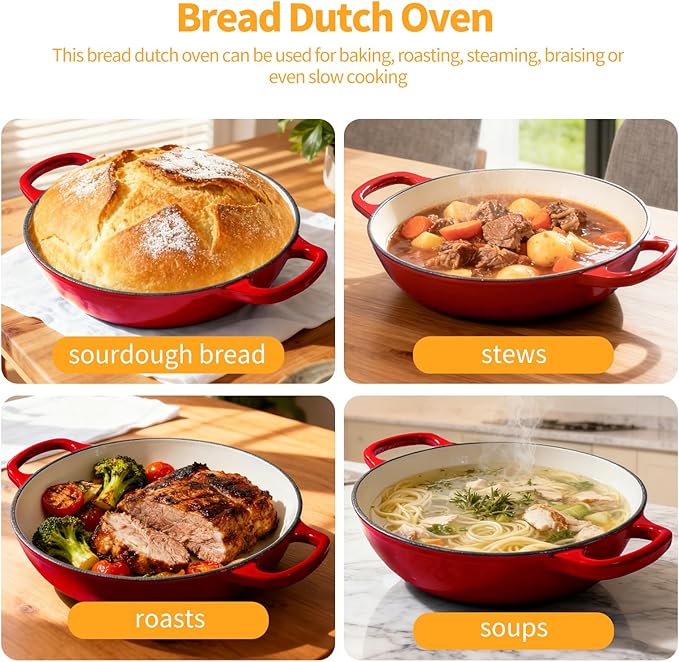 ONKO Dutch Oven For Sourdough Bread Baking, 6QT Enameled Cast Iron Dutch Oven - Image 7