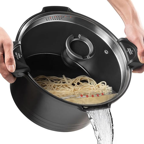 8.5qt Pasta Pot with Strainer Lid, Cast Aluminum Stockpot Multipot, Nonstick by ACTIVCUISINE
