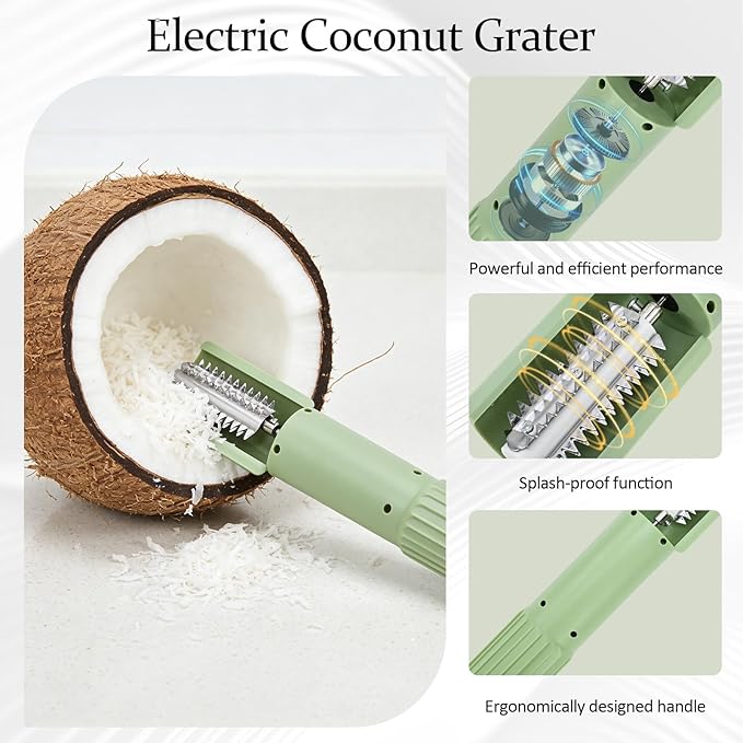 STHF 5X Faster Electric Coconut Grater & Fish Descaler, Anti-Splash Guard - Image 2