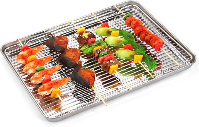 Cooling Rack Set of 3, Baking Rack Stainless Steel Wire Rack - Image 7