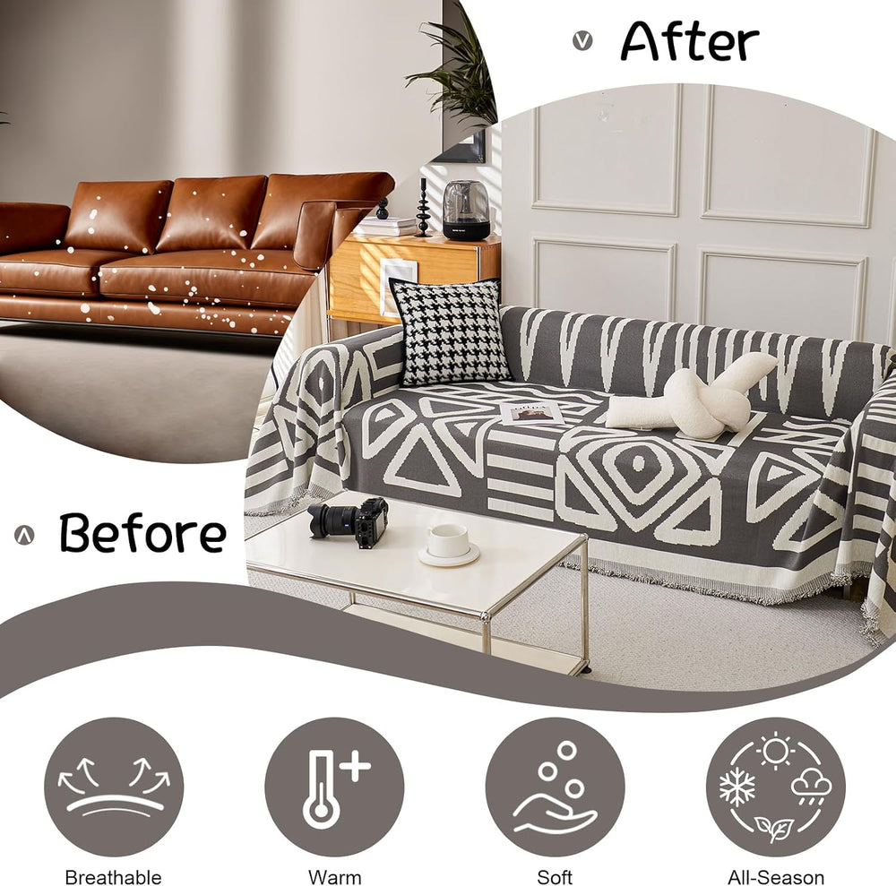 VClife Oversize Couch Cover for Sectional Sofa, Bohemian Sofa Cover for Dog