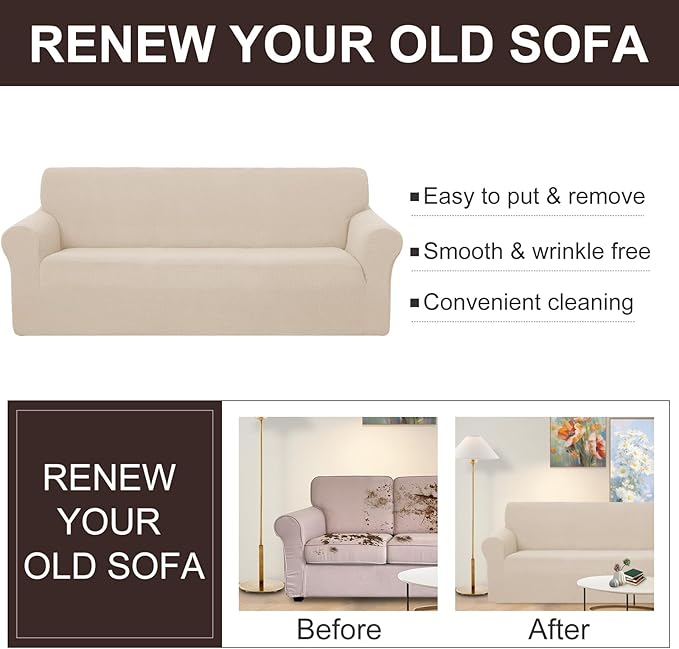 U-NICE HOME Stretch Couch Cover Sofa Cover Sofa Slipcover Furniture Protector - Image 5