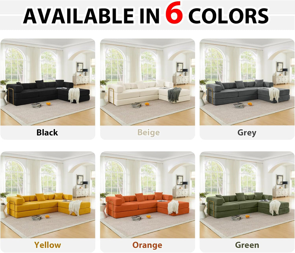 HANXIN 108'' Futon Sleeper Sofa Bed, Boneless Couch for Living Room, ...
