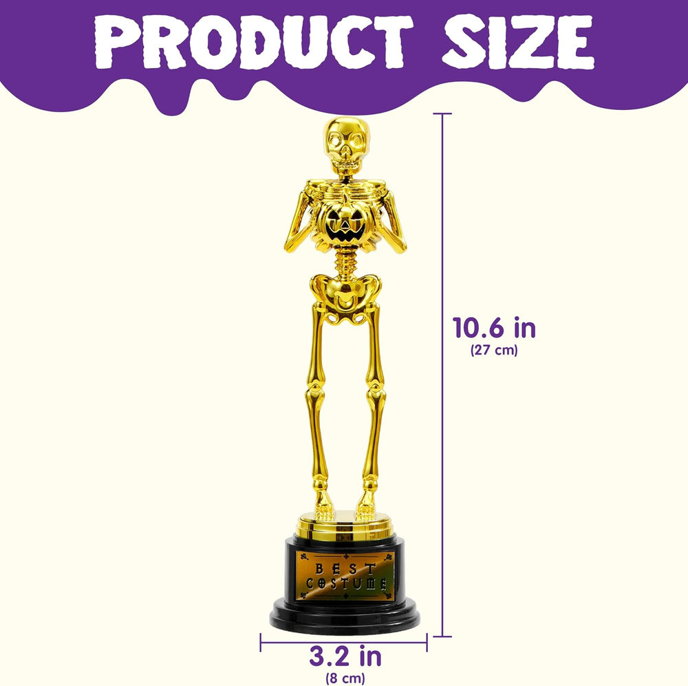 JOYIN 2 PCS Halloween Trophy Best Costume Skeleton Awards 10.6×3.2” for Hallo...