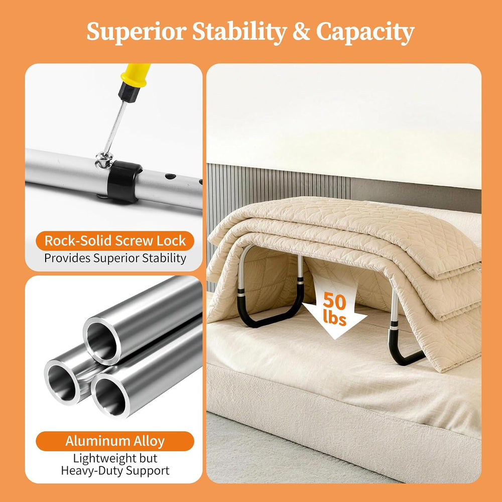 Adjustable Blanket Lifter for Bed, Non-Slip Design with 4 Clip