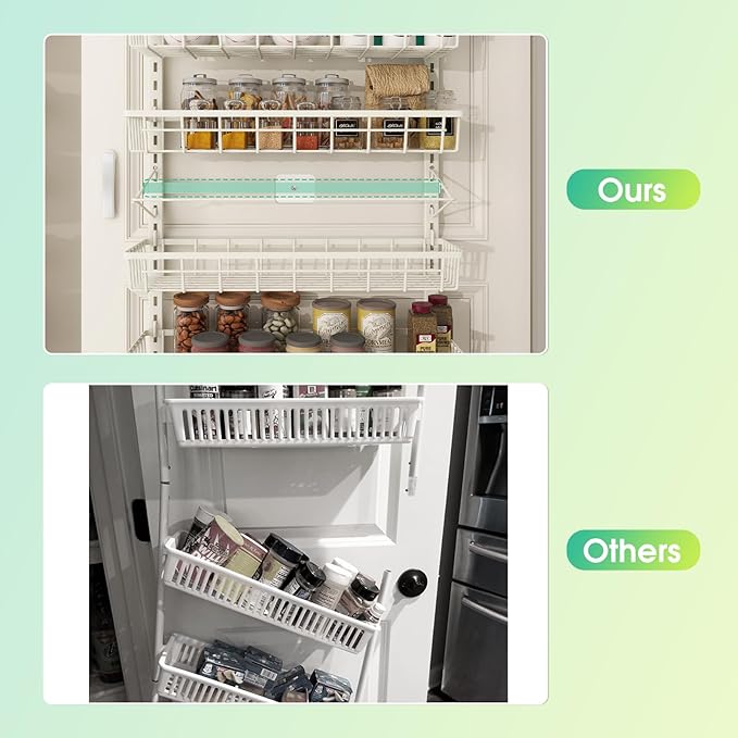 Mefirt 12 Inch Wide Narrow Over The Door Pantry Organizer, Pantry Organization - Image 6